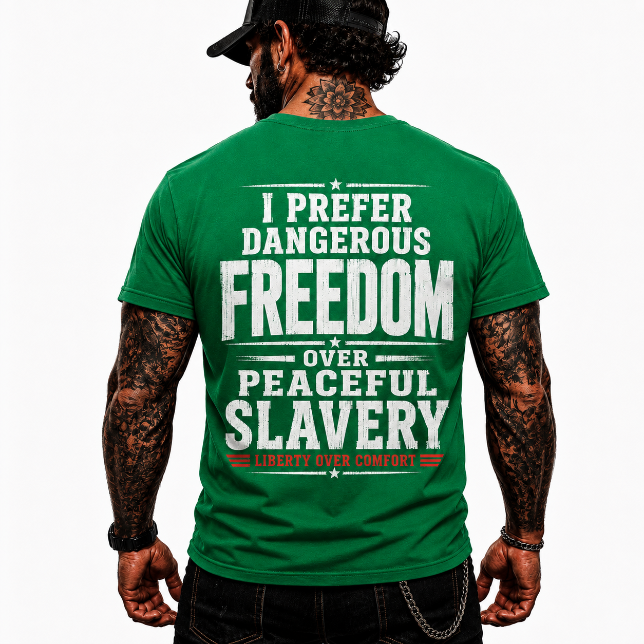 I Prefer Dangerous Freedom Over Peaceful Slavery Shirt Liberty Over Comfort Conservative Patriotic Graphic Tee Freedom Gift For Adults