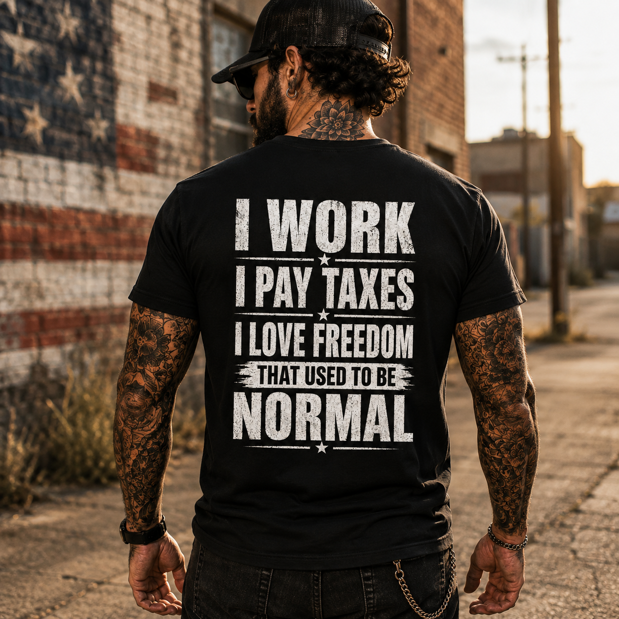 I Work I Pay Taxes I Love Freedom Shirt Patriotic Conservative Graphic Tee American Freedom Gift For Men