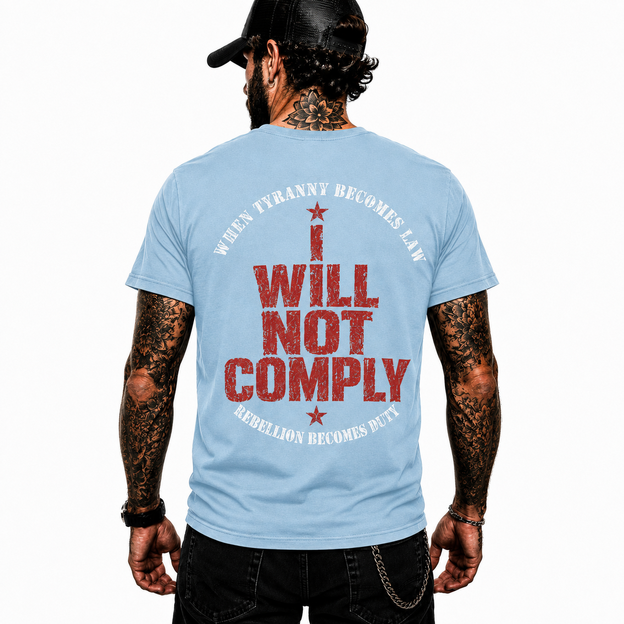 I Will Not Comply Shirt Freedom Patriot Graphic Tee Liberty Rebellion Patriotic Gift For Men