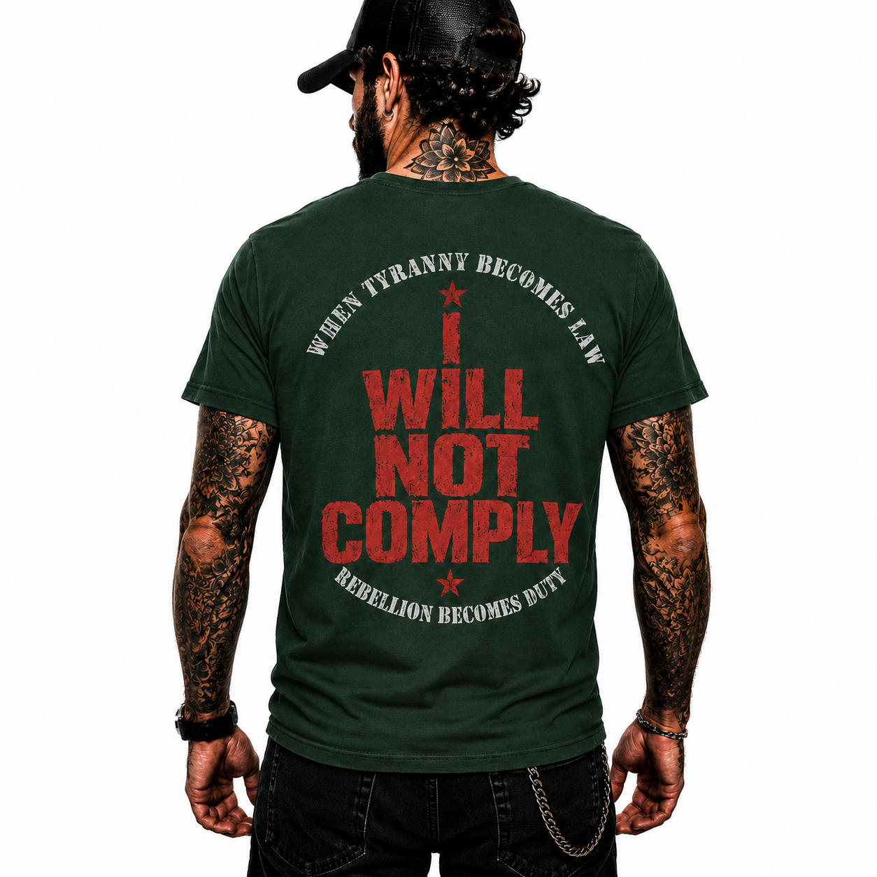 I Will Not Comply Shirt Freedom Patriot Graphic Tee Liberty Rebellion Patriotic Gift For Men