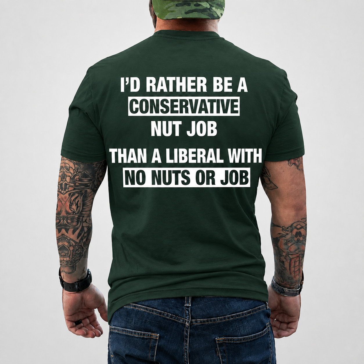 I'd Rather Be A Conservative Nut Job Shirt Funny Conservative Political Graphic Tee Anti Woke Patriot Gift For Adults