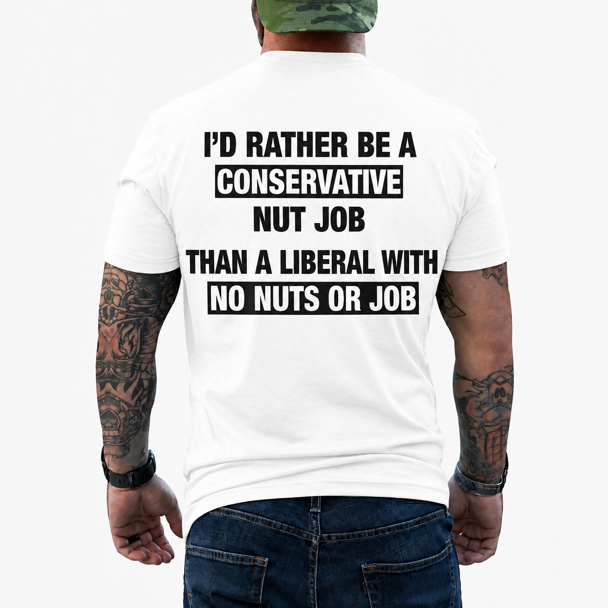 I'd Rather Be A Conservative Nut Job Shirt Funny Conservative Political Graphic Tee Anti Woke Patriot Gift For Adults