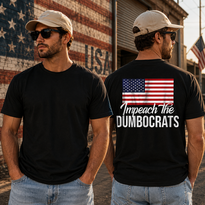 Impeach The Dumbocrats Shirt Funny Pro Trump Patriotic Graphic Tee Conservative Political Gift For Men Women