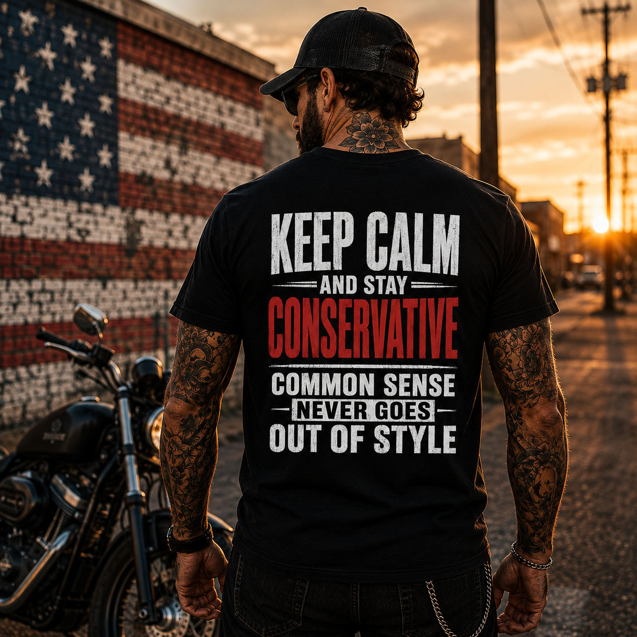 Keep Calm And Stay Conservative Shirt Funny Conservative Political Graphic Tee Patriot Gift For Men Women