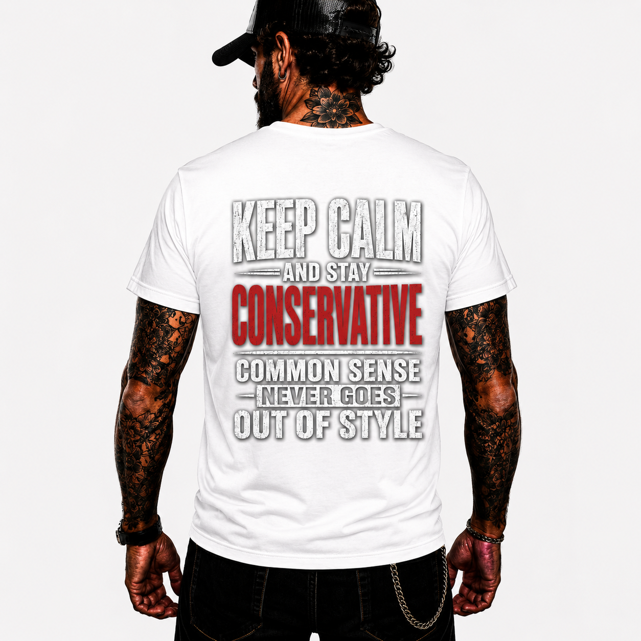 Keep Calm And Stay Conservative Shirt Funny Conservative Political Graphic Tee Patriot Gift For Men Women