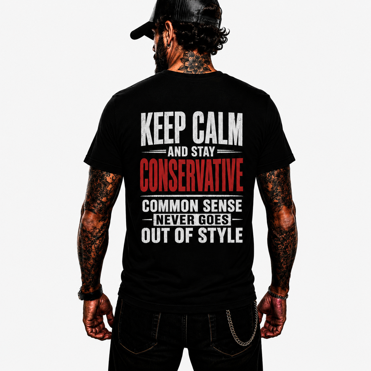 Keep Calm And Stay Conservative Shirt Funny Conservative Political Graphic Tee Patriot Gift For Men Women