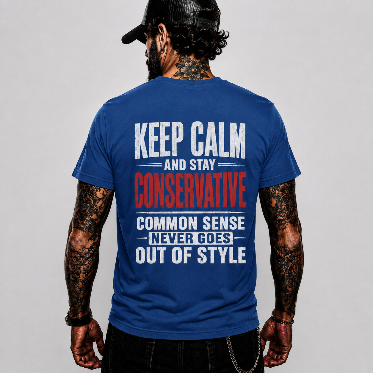Keep Calm And Stay Conservative Shirt Funny Conservative Political Graphic Tee Patriot Gift For Men Women