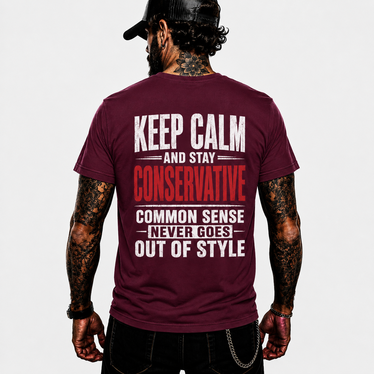 Keep Calm And Stay Conservative Shirt Funny Conservative Political Graphic Tee Patriot Gift For Men Women