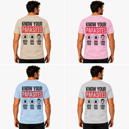 Know Your Parasites Politicians Media Bureaucrats Lobbyists Shirt Funny Anti Establishment Political Graphic Tee Freedom Gift For Adults