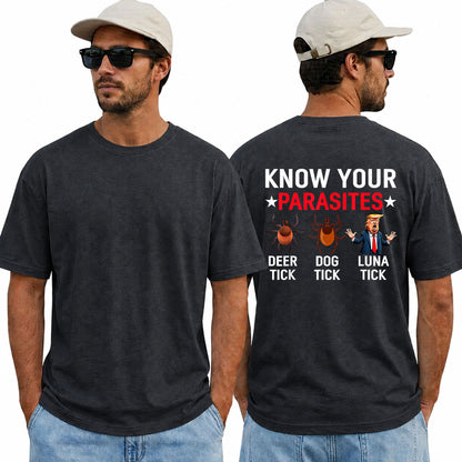 Know Your Parasites Shirt Funny Anti Trump Political Graphic Tee Protest Meme Gift For Adults