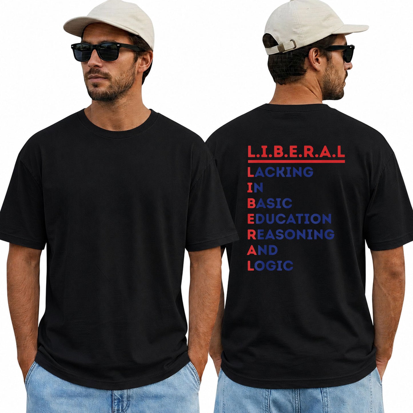 Liberal Lacking In Basic Education Reasoning And Logic Shirt Funny Conservative Political Graphic Tee Anti Woke Patriot Gift For Adults