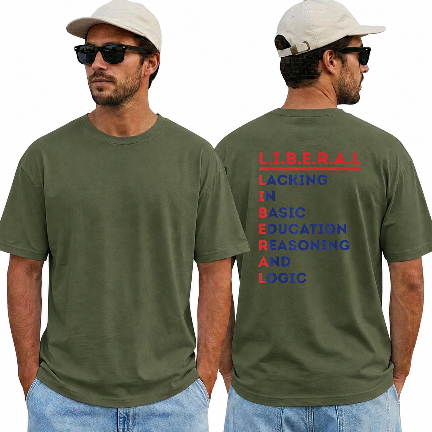 Liberal Lacking In Basic Education Reasoning And Logic Shirt Funny Conservative Political Graphic Tee Anti Woke Patriot Gift For Adults