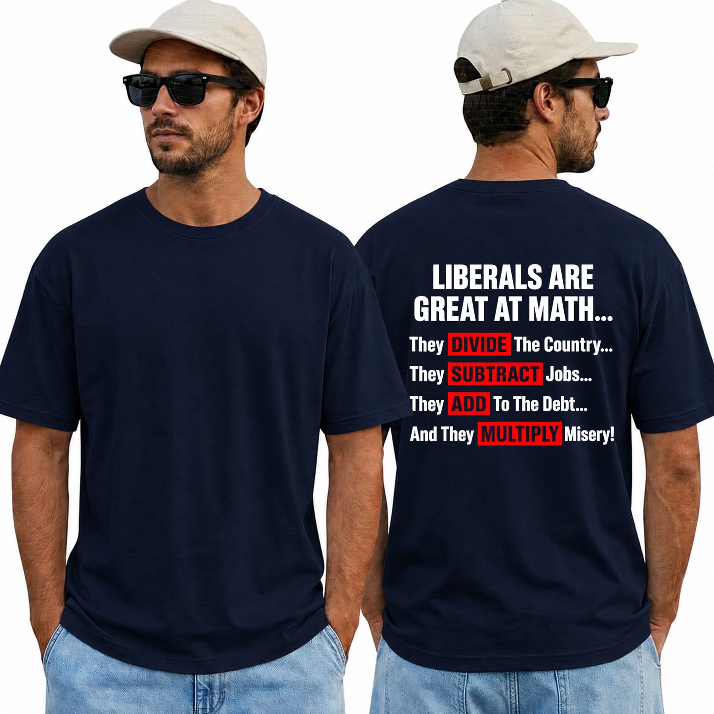 Liberals Are Great At Math Shirt Funny Conservative Political Graphic Tee Anti Liberal Humor Gift For Adults