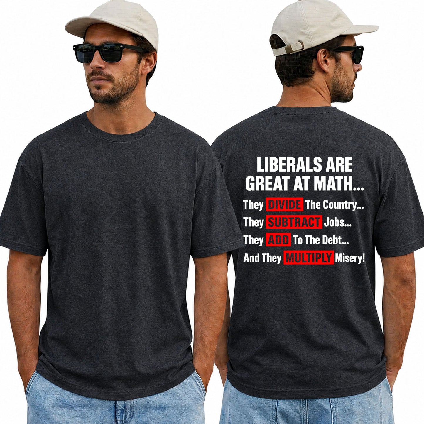 Liberals Are Great At Math Shirt Funny Conservative Political Graphic Tee Anti Liberal Humor Gift For Adults