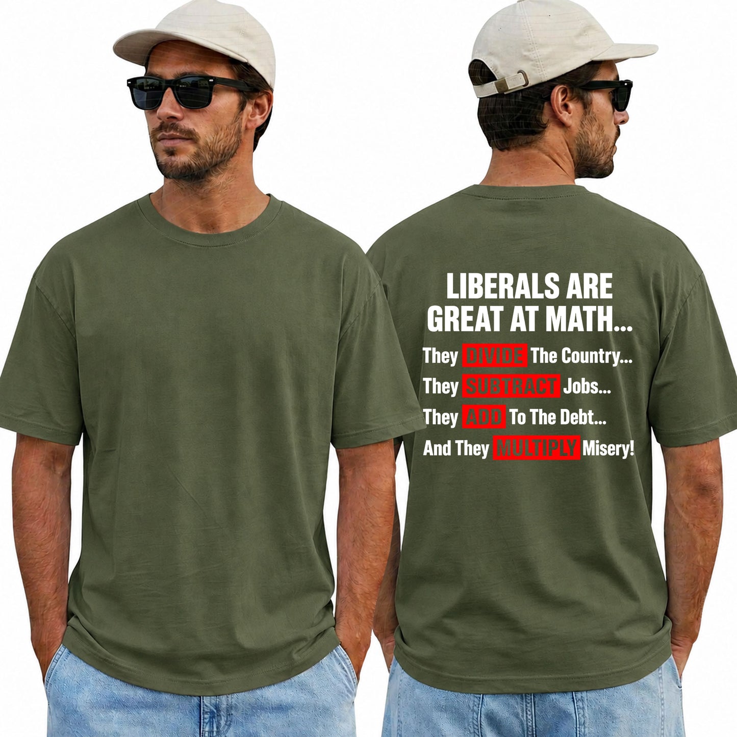 Liberals Are Great At Math Shirt Funny Conservative Political Graphic Tee Anti Liberal Humor Gift For Adults