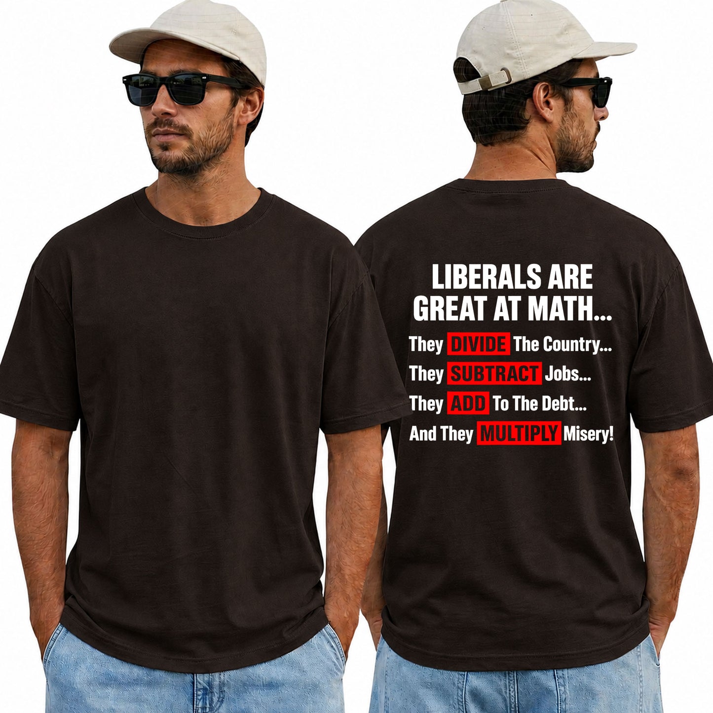Liberals Are Great At Math Shirt Funny Conservative Political Graphic Tee Anti Liberal Humor Gift For Adults
