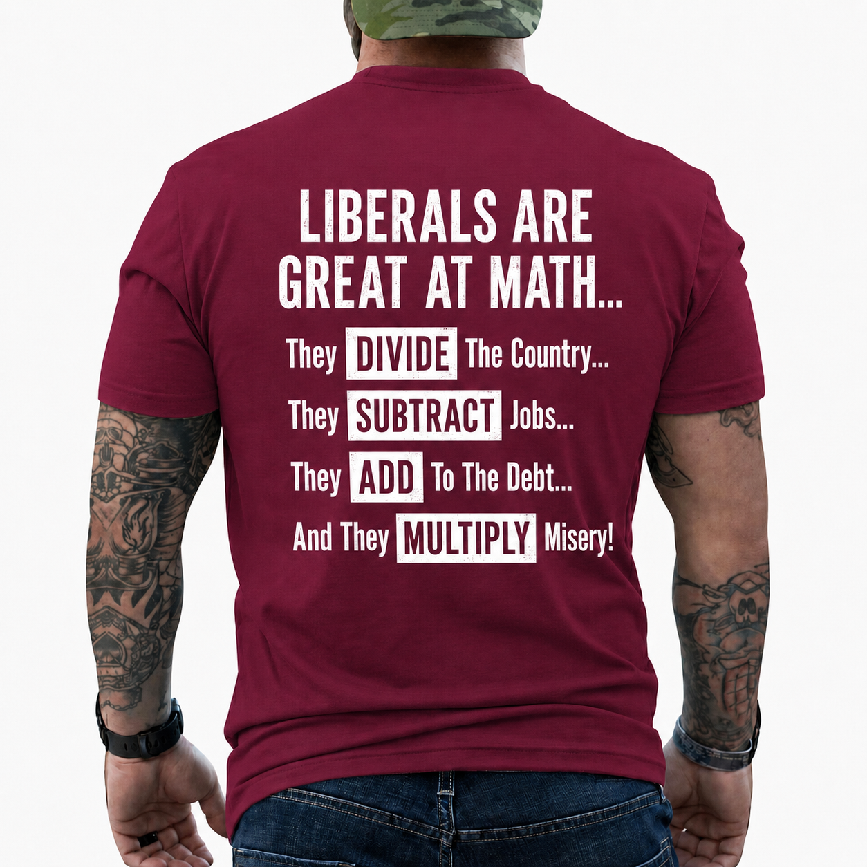 Liberals Are Great At Math Shirt Funny Conservative Political Graphic Tee Anti Woke Patriot Gift For Adults
