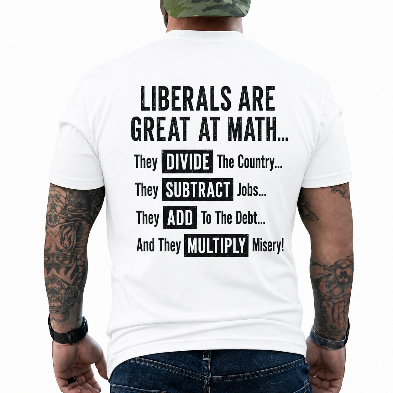 Liberals Are Great At Math Shirt Funny Conservative Political Graphic Tee Anti Woke Patriot Gift For Adults