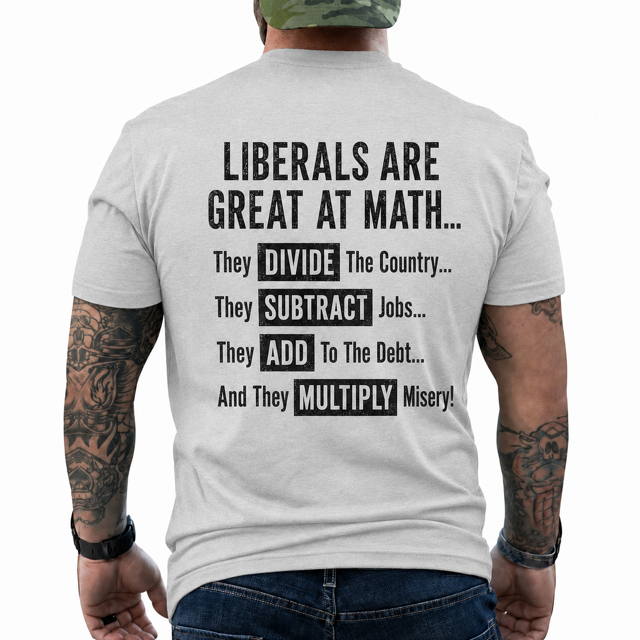 Liberals Are Great At Math Shirt Funny Conservative Political Graphic Tee Anti Woke Patriot Gift For Adults