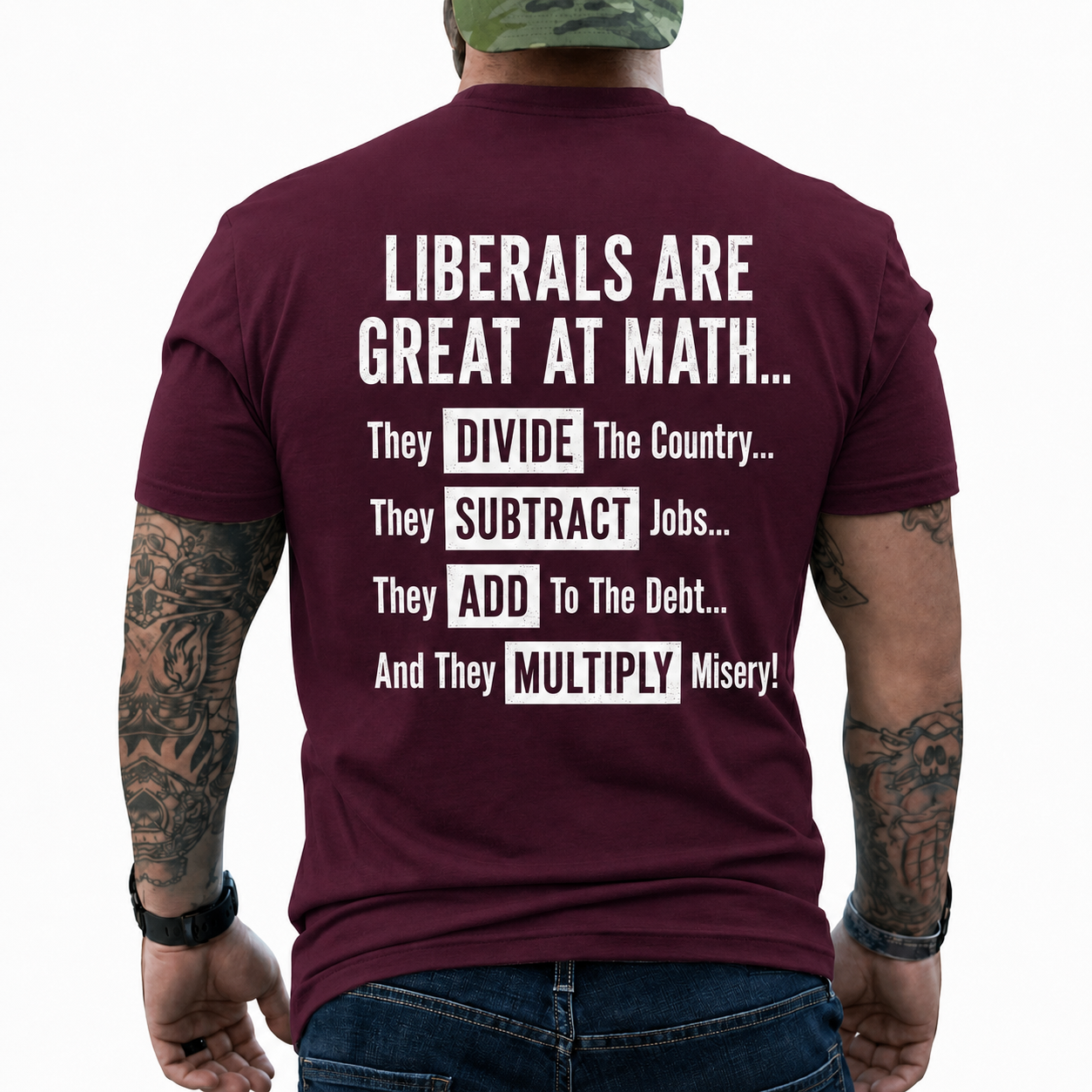 Liberals Are Great At Math Shirt Funny Conservative Political Graphic Tee Anti Woke Patriot Gift For Adults