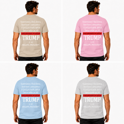 Low Enough To Think Trump Is An Amazing President Shirt Funny Anti Trump Political Graphic Tee Protest Gift For Adults