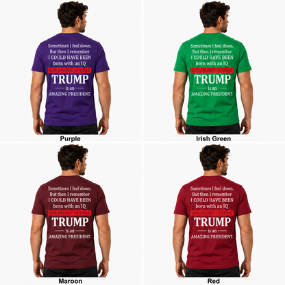 Low Enough To Think Trump Is An Amazing President Shirt Funny Anti Trump Political Graphic Tee Protest Gift For Adults