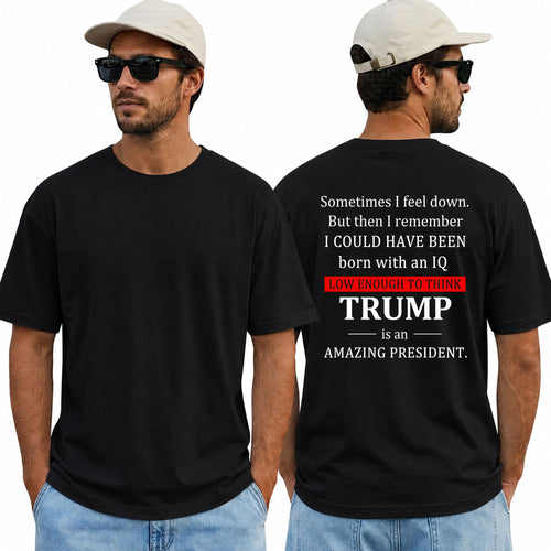 Low Enough To Think Trump Is An Amazing President Shirt Funny Anti Trump Political Graphic Tee Protest Gift For Adults