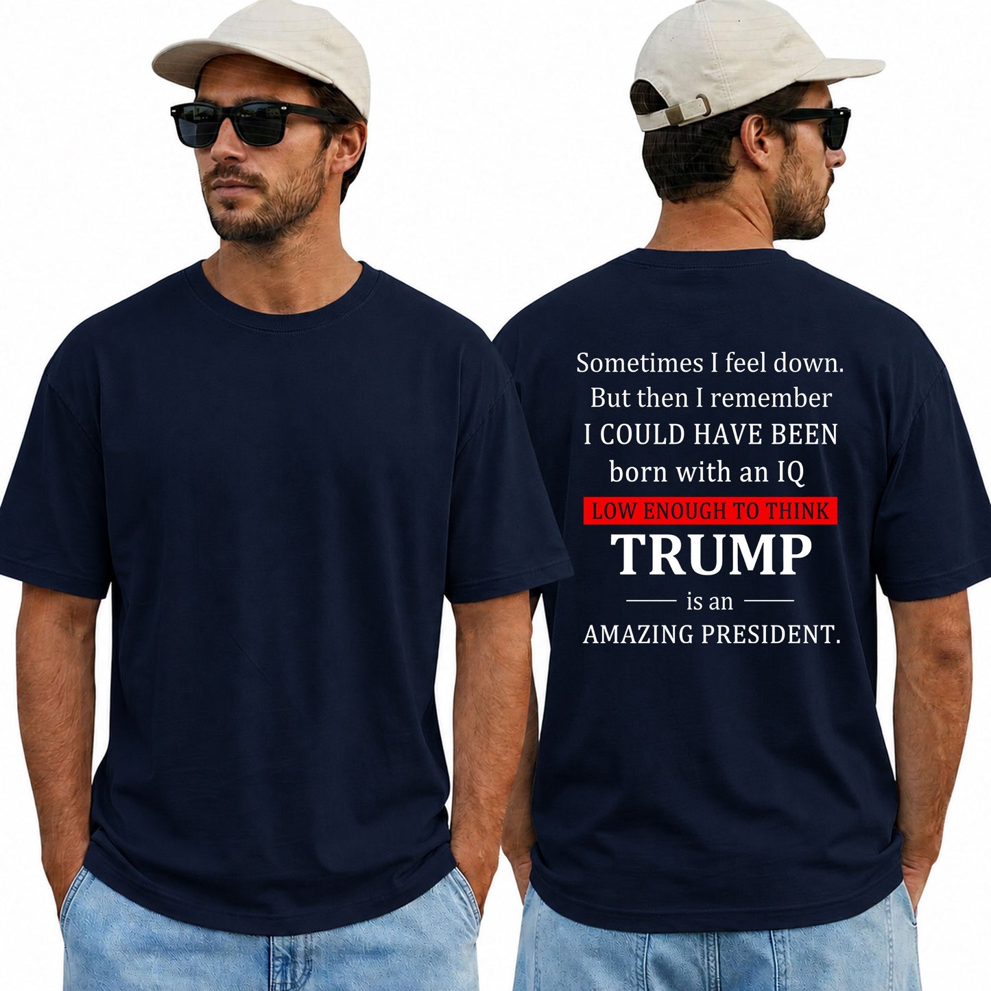 Low Enough To Think Trump Is An Amazing President Shirt Funny Anti Trump Political Graphic Tee Protest Gift For Adults