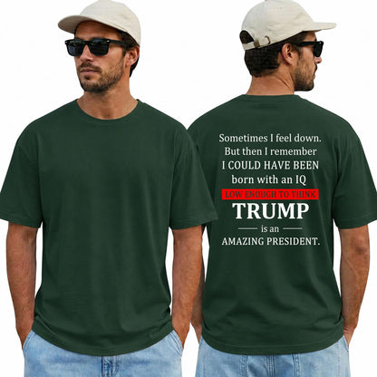Low Enough To Think Trump Is An Amazing President Shirt Funny Anti Trump Political Graphic Tee Protest Gift For Adults