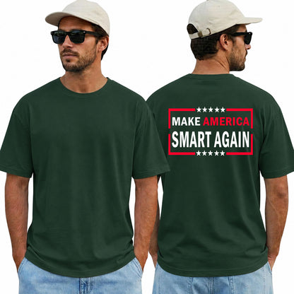Make America Smart Again Shirt Funny Anti Trump Political Graphic Tee Protest Gift For Adults