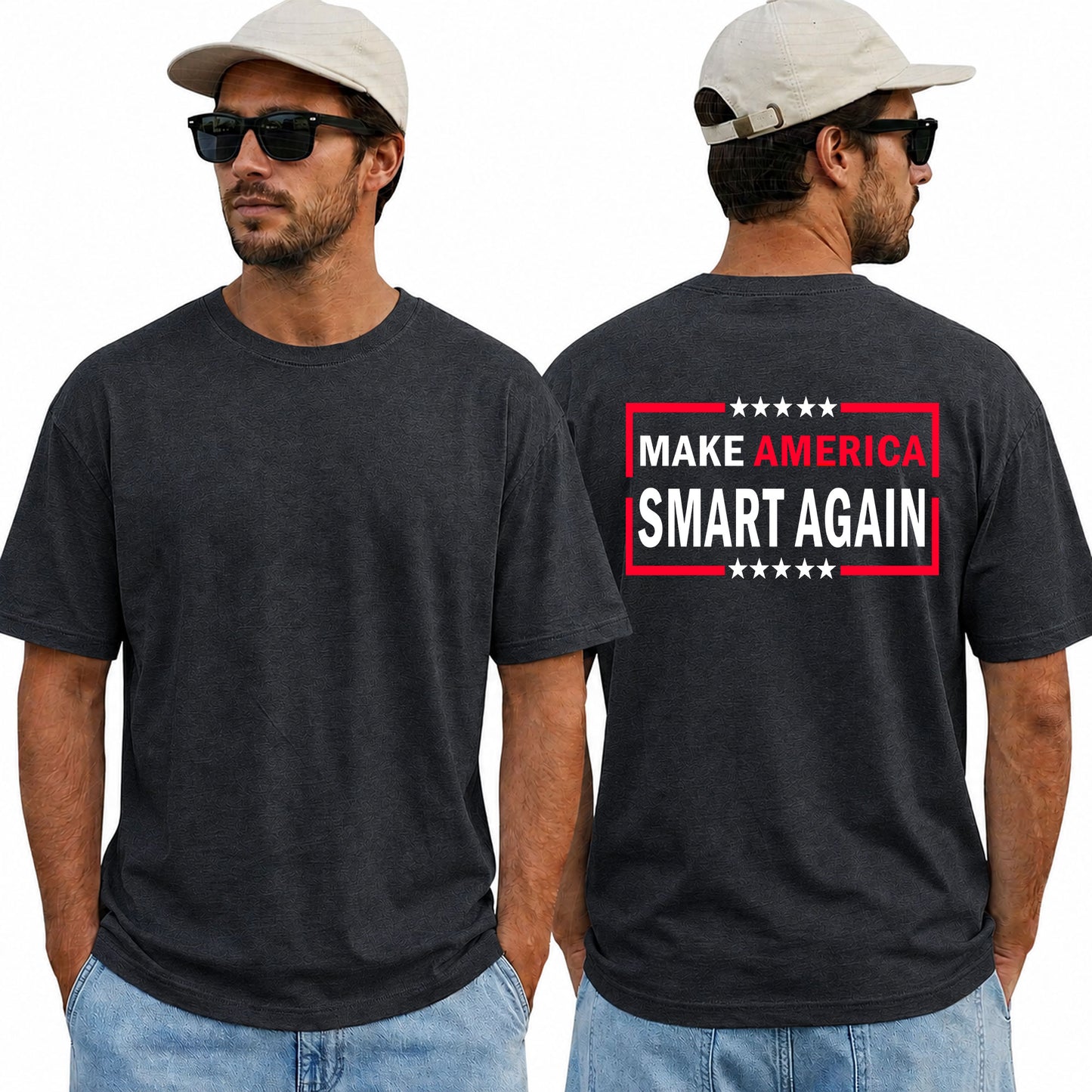 Make America Smart Again Shirt Funny Anti Trump Political Graphic Tee Protest Gift For Adults