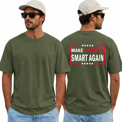 Make America Smart Again Shirt Funny Anti Trump Political Graphic Tee Protest Gift For Adults