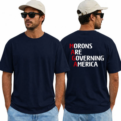 Morons Are Governing America Shirt Funny Anti Trump Political Graphic Tee Protest Gift For Adults