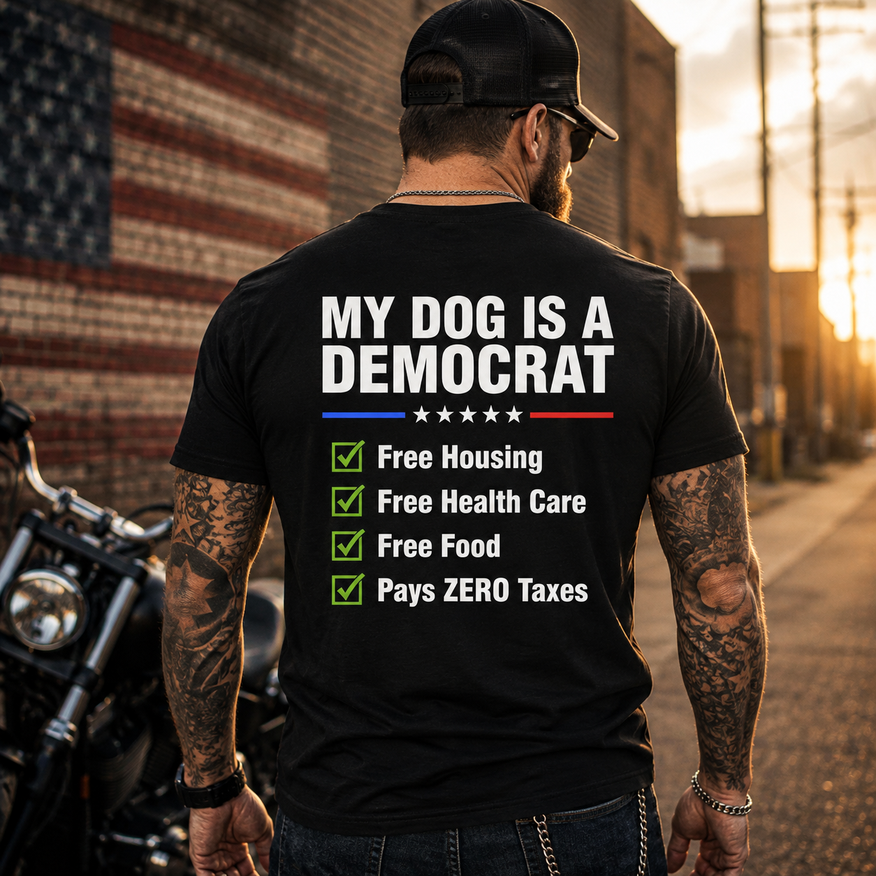 My Dog Is A Democrat Shirt Funny Conservative Political Graphic Tee Anti Liberal Patriot Gift For Adults