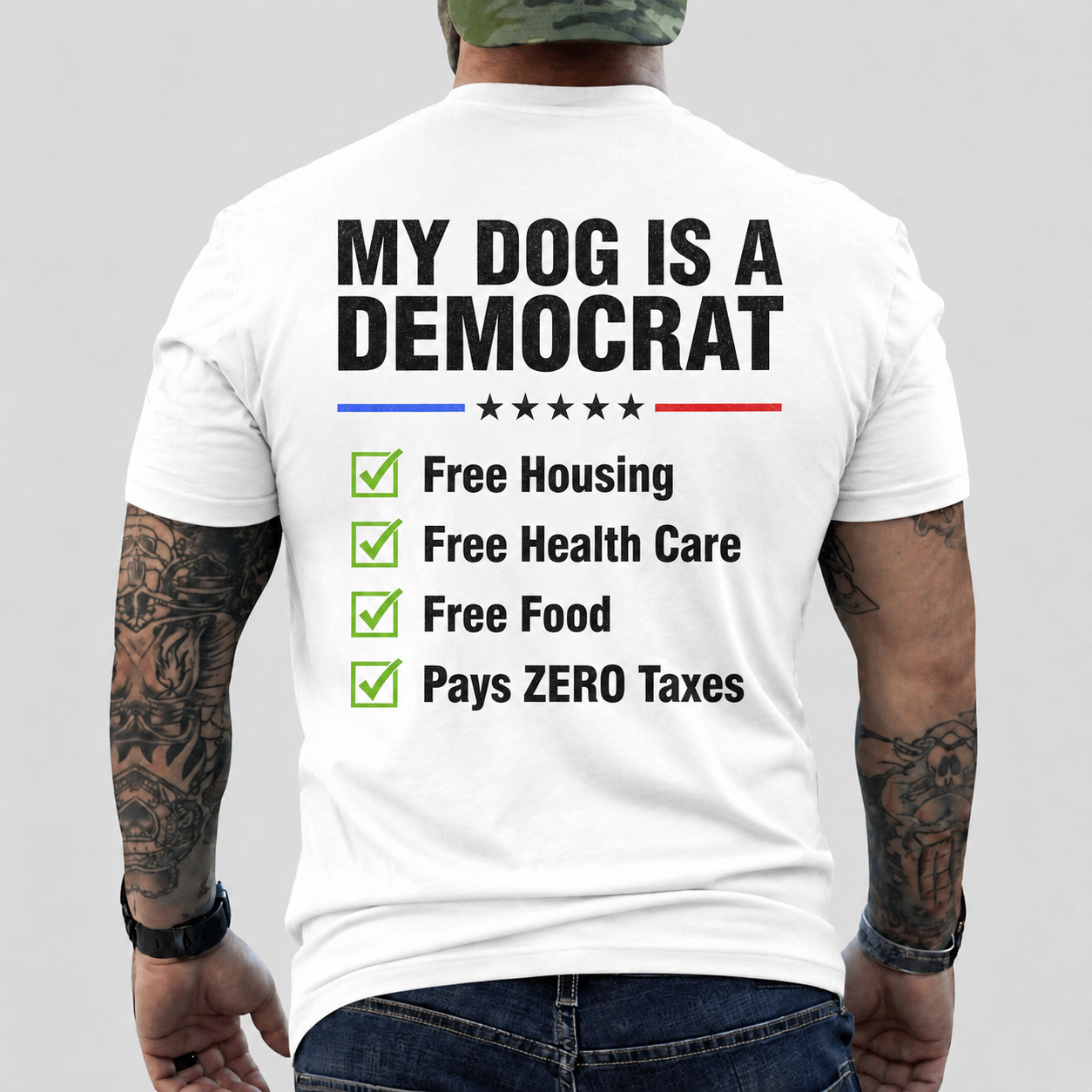 My Dog Is A Democrat Shirt Funny Conservative Political Graphic Tee Anti Liberal Patriot Gift For Adults
