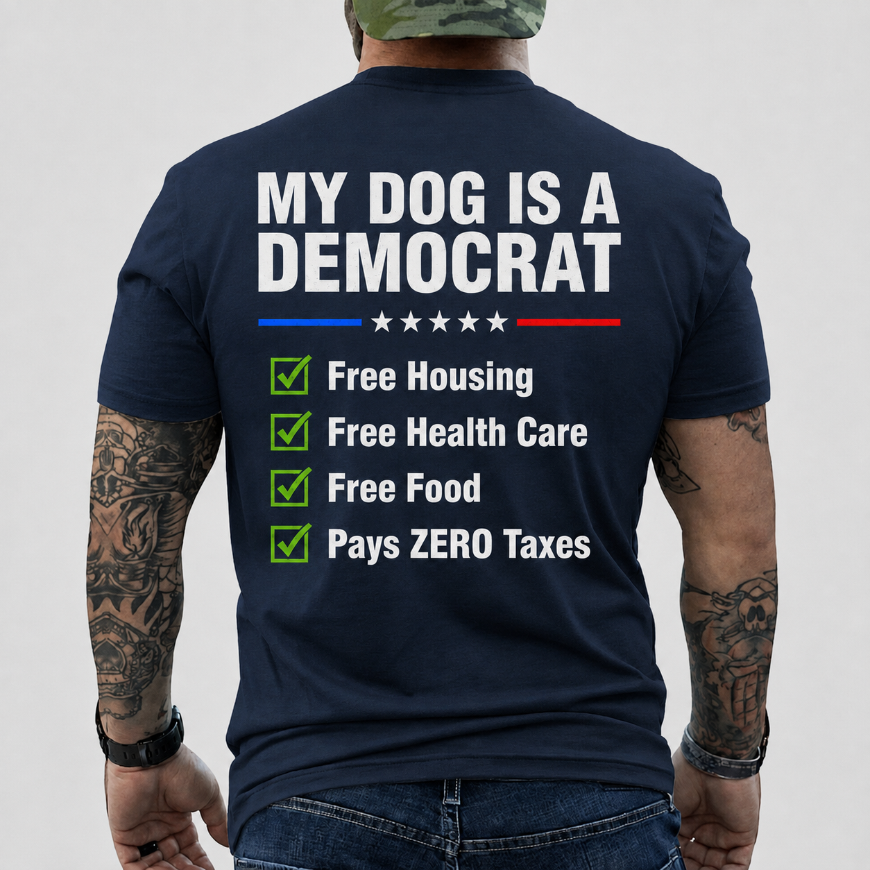 My Dog Is A Democrat Shirt Funny Conservative Political Graphic Tee Anti Liberal Patriot Gift For Adults