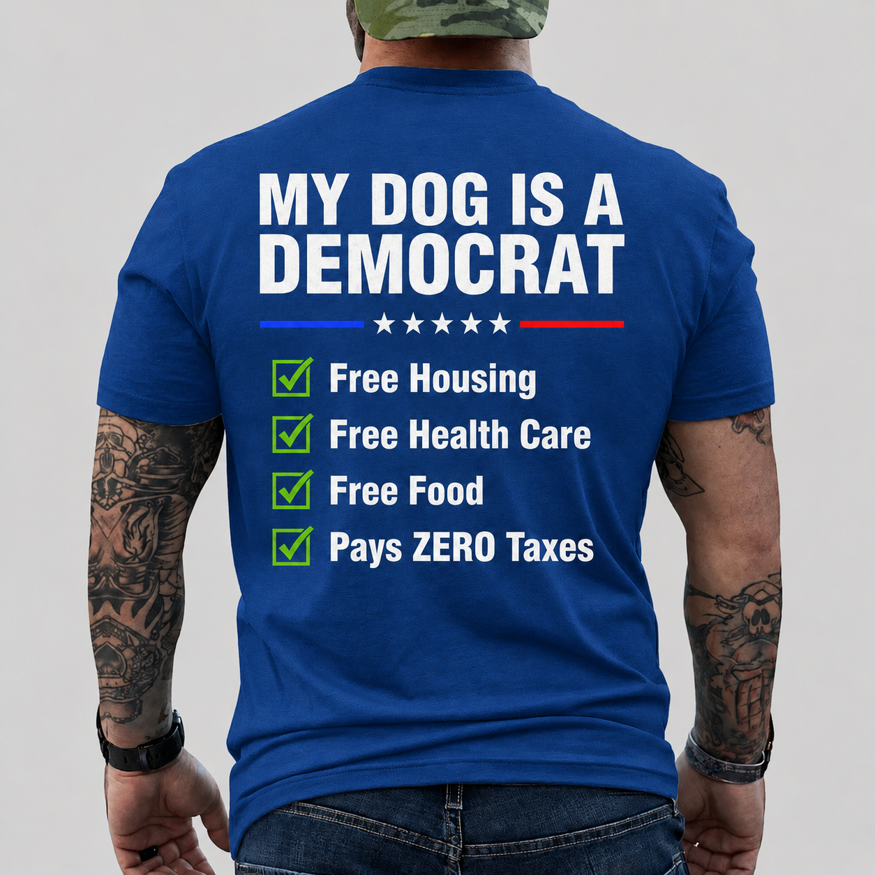 My Dog Is A Democrat Shirt Funny Conservative Political Graphic Tee Anti Liberal Patriot Gift For Adults