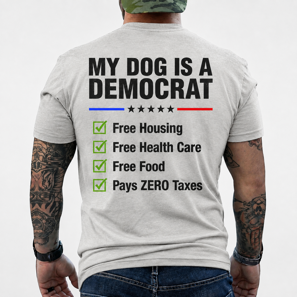 My Dog Is A Democrat Shirt Funny Conservative Political Graphic Tee Anti Liberal Patriot Gift For Adults