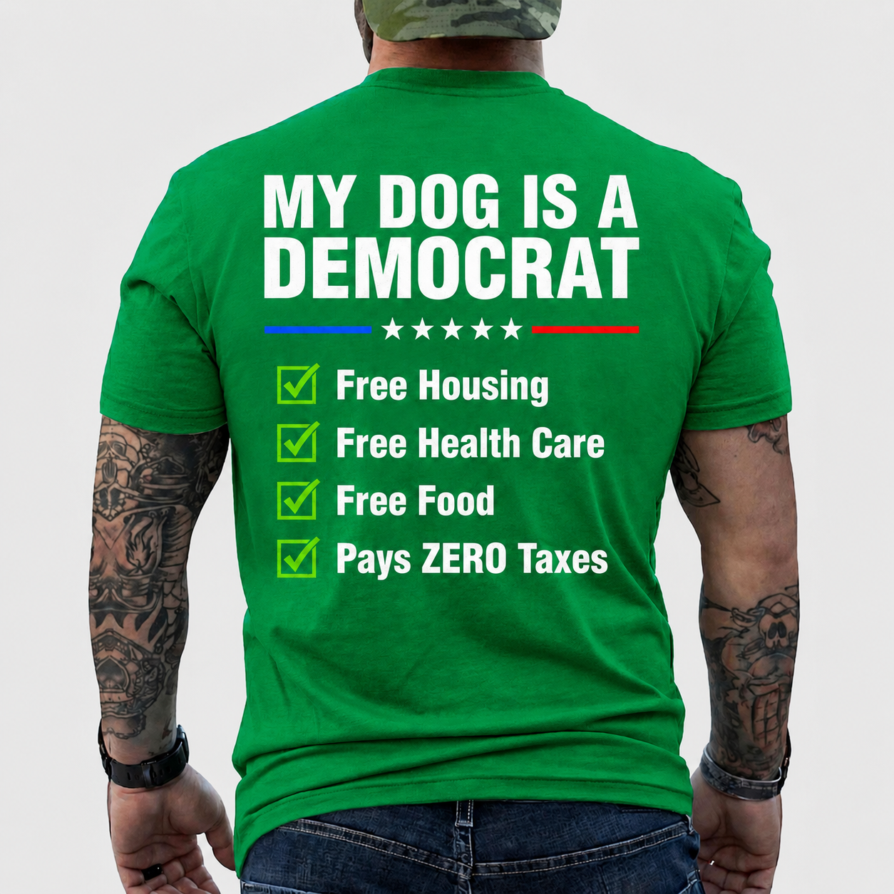 My Dog Is A Democrat Shirt Funny Conservative Political Graphic Tee Anti Liberal Patriot Gift For Adults