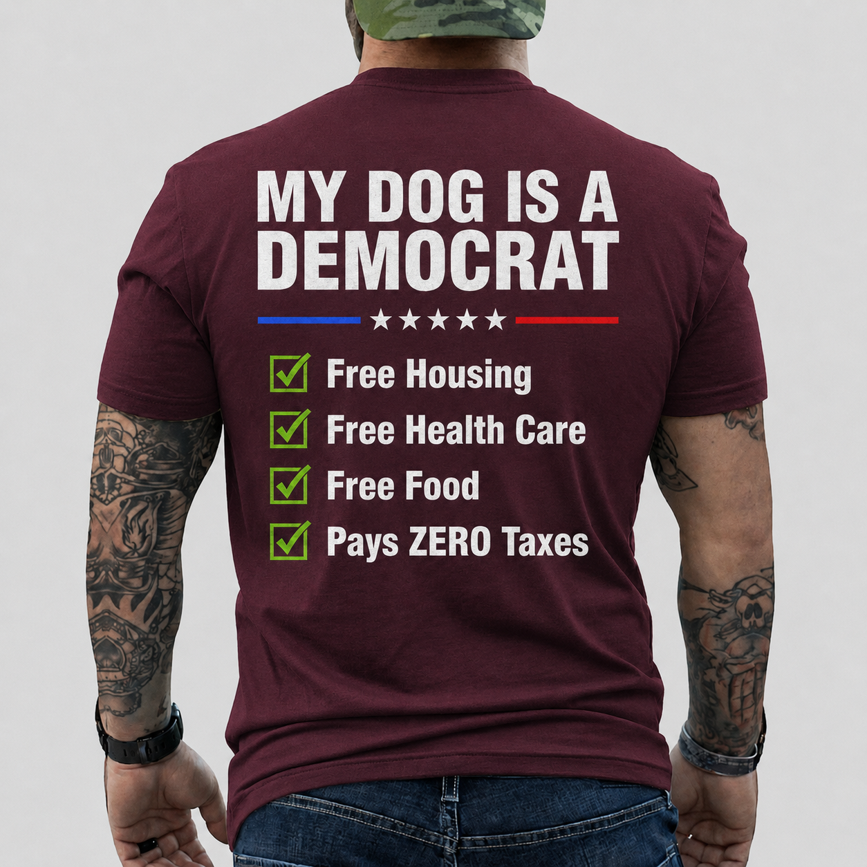 My Dog Is A Democrat Shirt Funny Conservative Political Graphic Tee Anti Liberal Patriot Gift For Adults