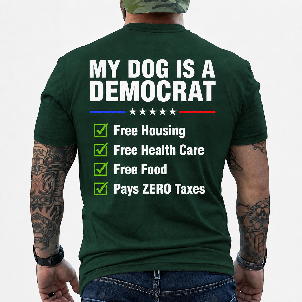 My Dog Is A Democrat Shirt Funny Conservative Political Graphic Tee Anti Liberal Patriot Gift For Adults