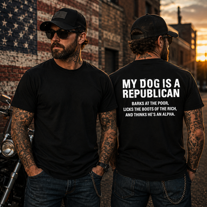 My Dog Is A Republican Shirt Funny Conservative Political Graphic Tee Patriotic Gift For Adults