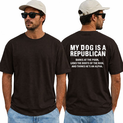 My Dog Is A Republican Shirt Funny Conservative Political Graphic Tee Patriotic Gift For Adults