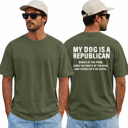 My Dog Is A Republican Shirt Funny Conservative Political Graphic Tee Patriotic Gift For Adults