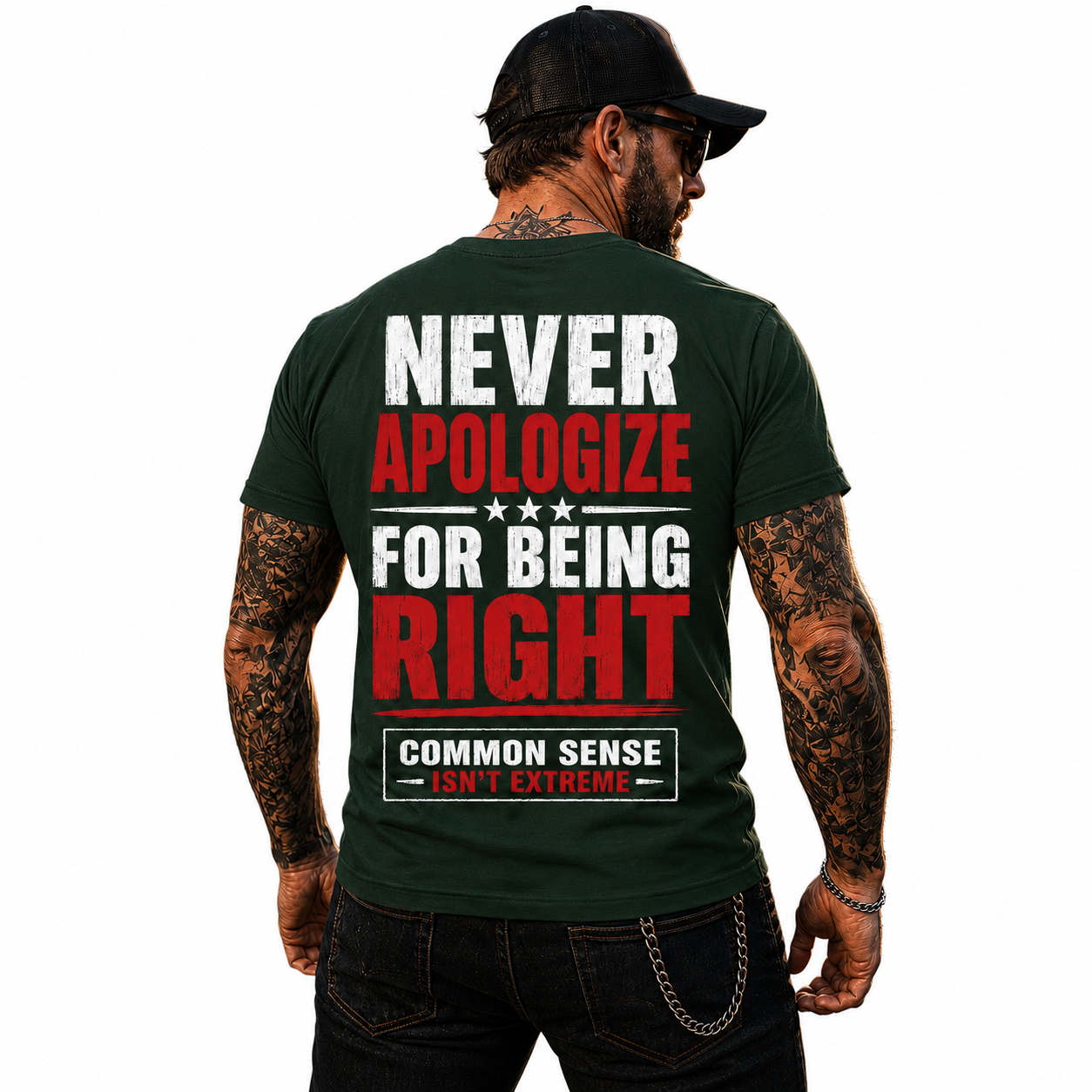 Never Apologize For Being Right Shirt Funny Conservative Political Graphic Tee Patriot Gift For Adults