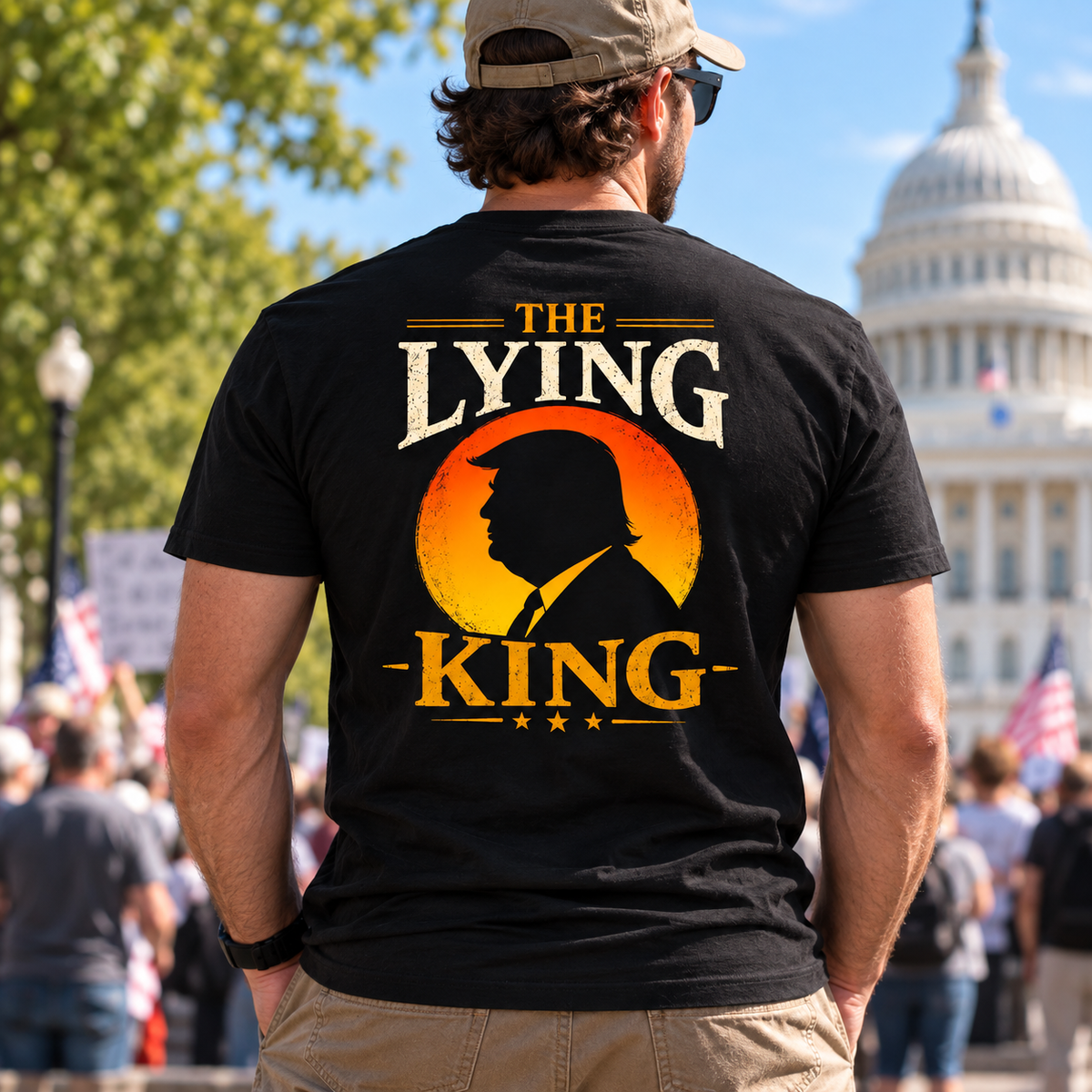 The Lying King Trump Political Satire T-Shirt – Anti Trump Vintage Graphic Tee