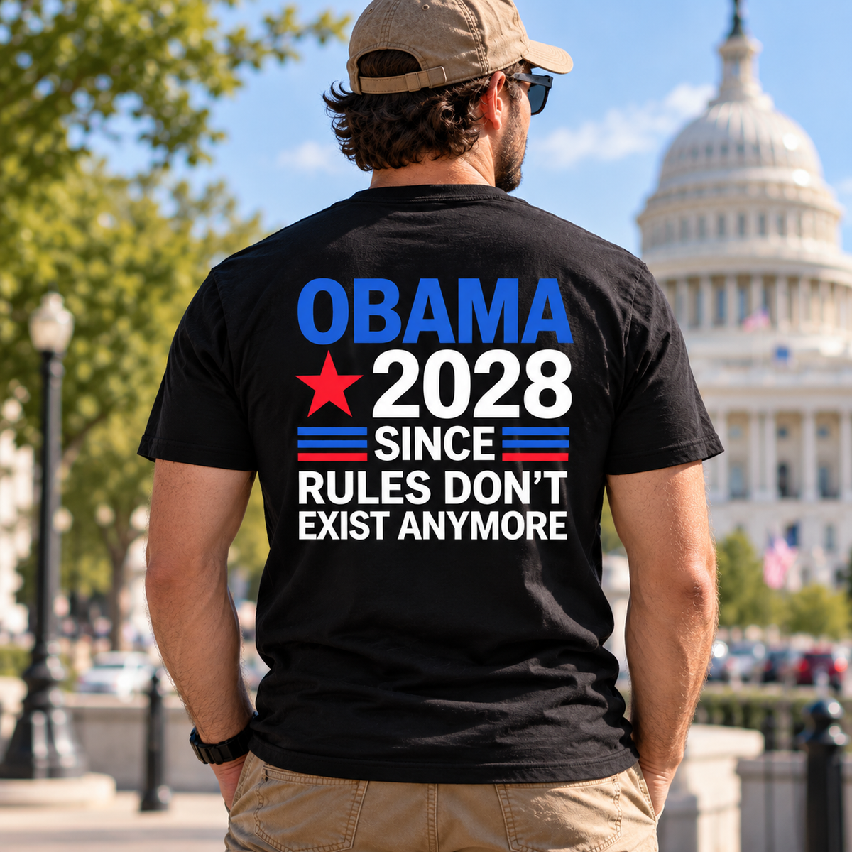 Obama 2028 Since Rules Don’t Exist Anymore T-Shirt – Political Humor Graphic Tee