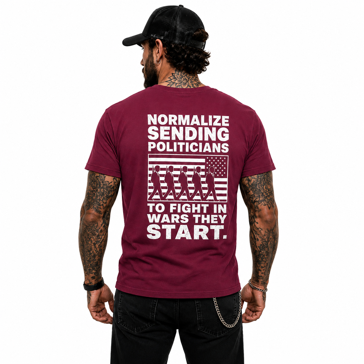 Normalize Sending Politicians To Fight In Wars They Start Shirt Anti War Political Graphic Tee Freedom Protest Gift For Adults