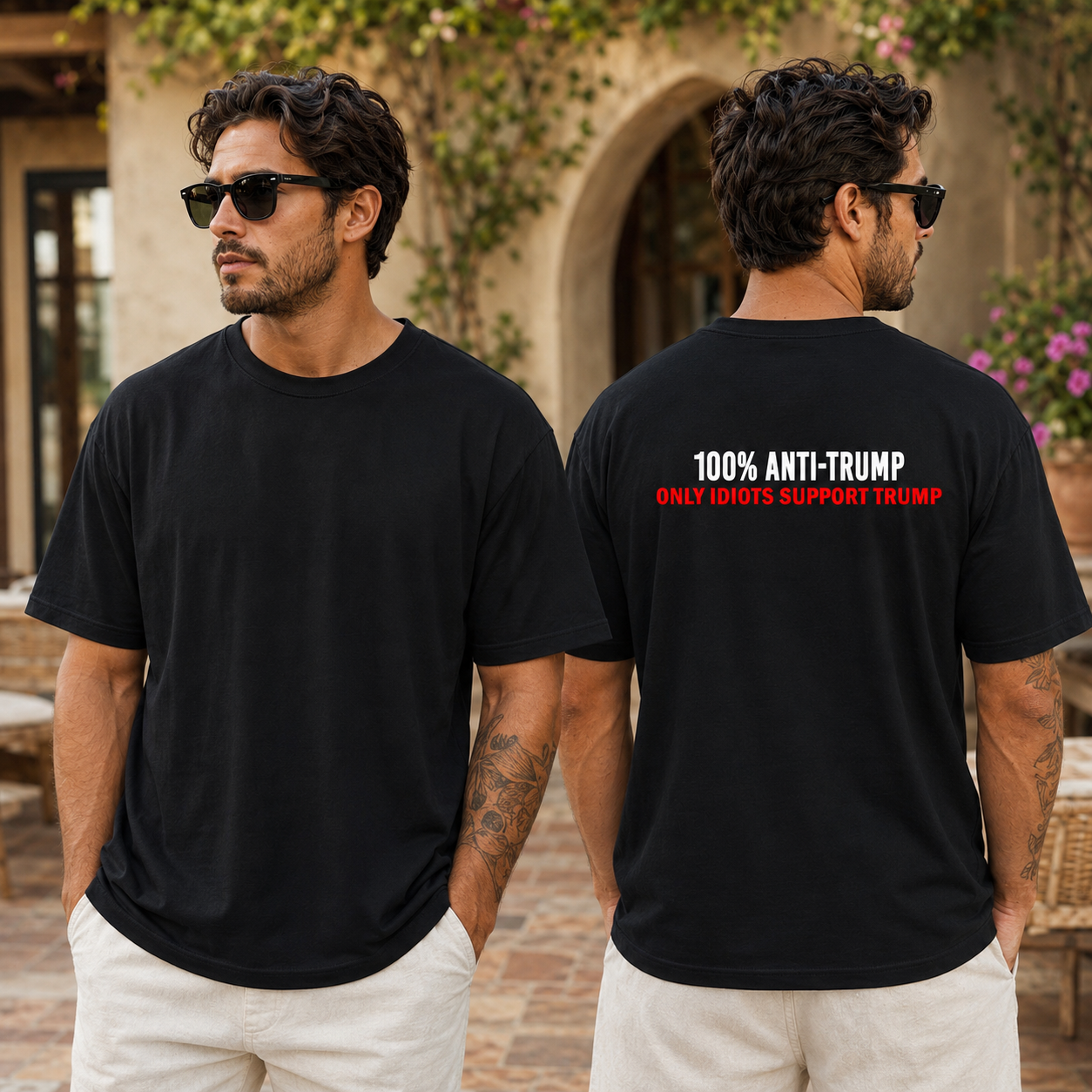 One Hundred Percent Anti Trump Shirt Funny Political Graphic Tee Protest Gift For Adults