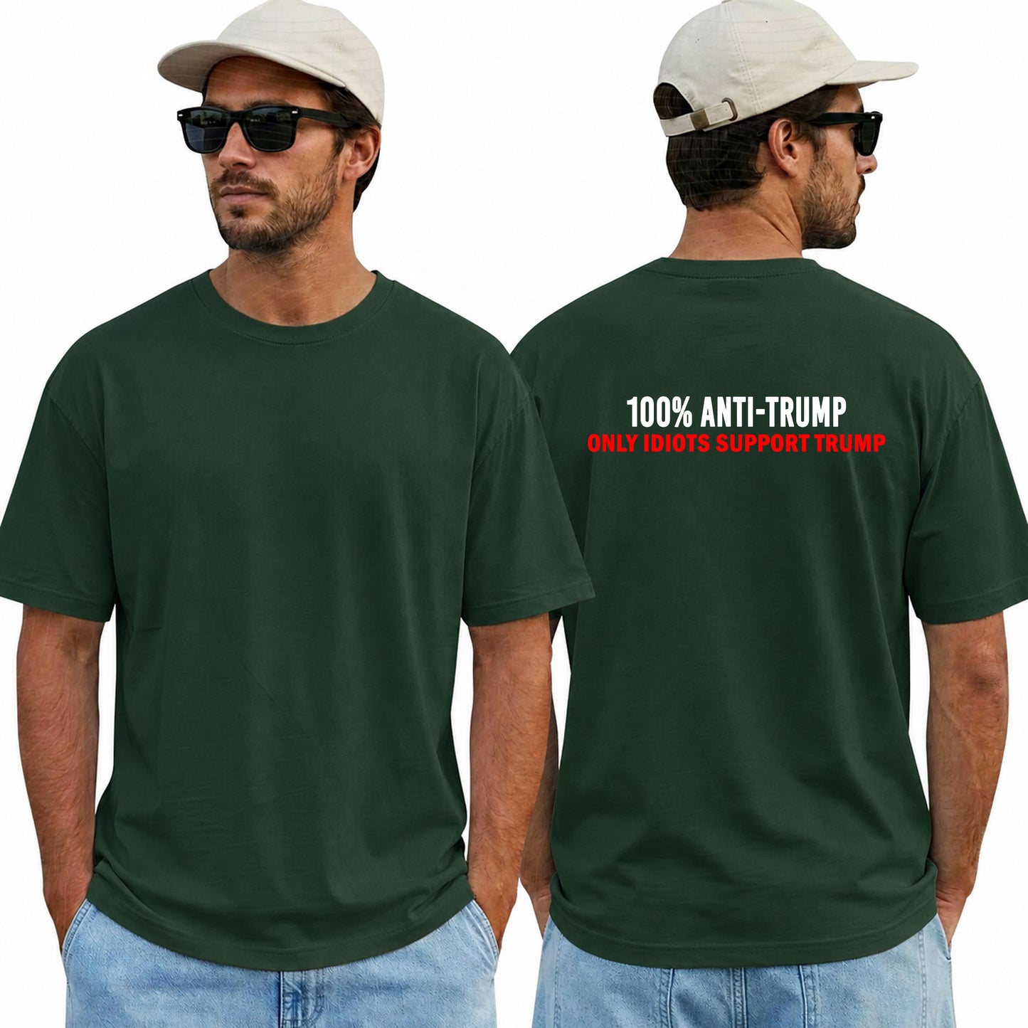One Hundred Percent Anti Trump Shirt Funny Political Graphic Tee Protest Gift For Adults